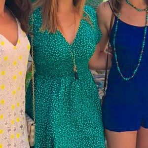 Bebop Women’s Green and White V Neck dress